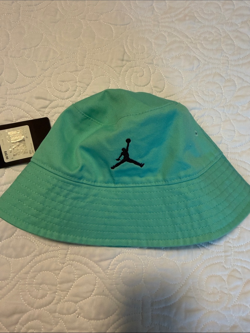 Jordan Teal Green Bucket Hat with Black Jumpman
